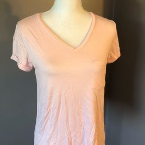 Women’s Cotton V Neck Medium light Pink tee